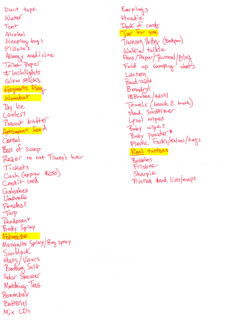 Bonnaroo packing list
