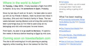 Travels of Adam May 2010 Newsletter