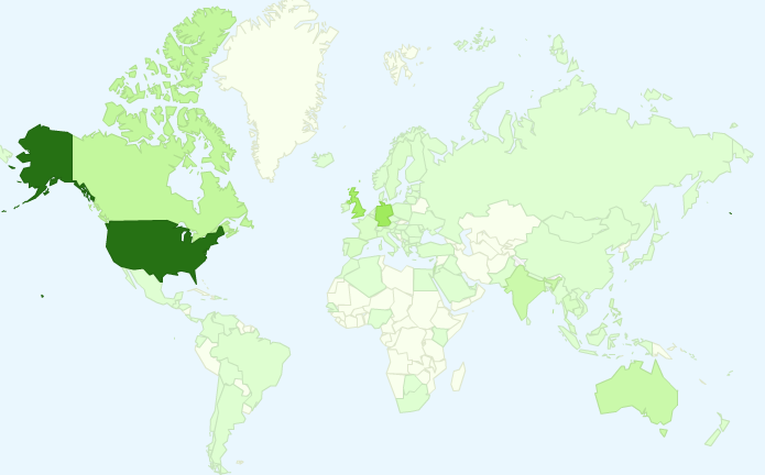 visitors to travelsofadam.com by country