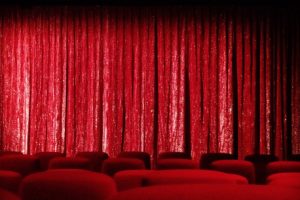 Red curtain at theater/cinema/kino