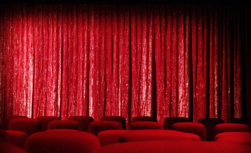 Red curtain at theater/cinema/kino