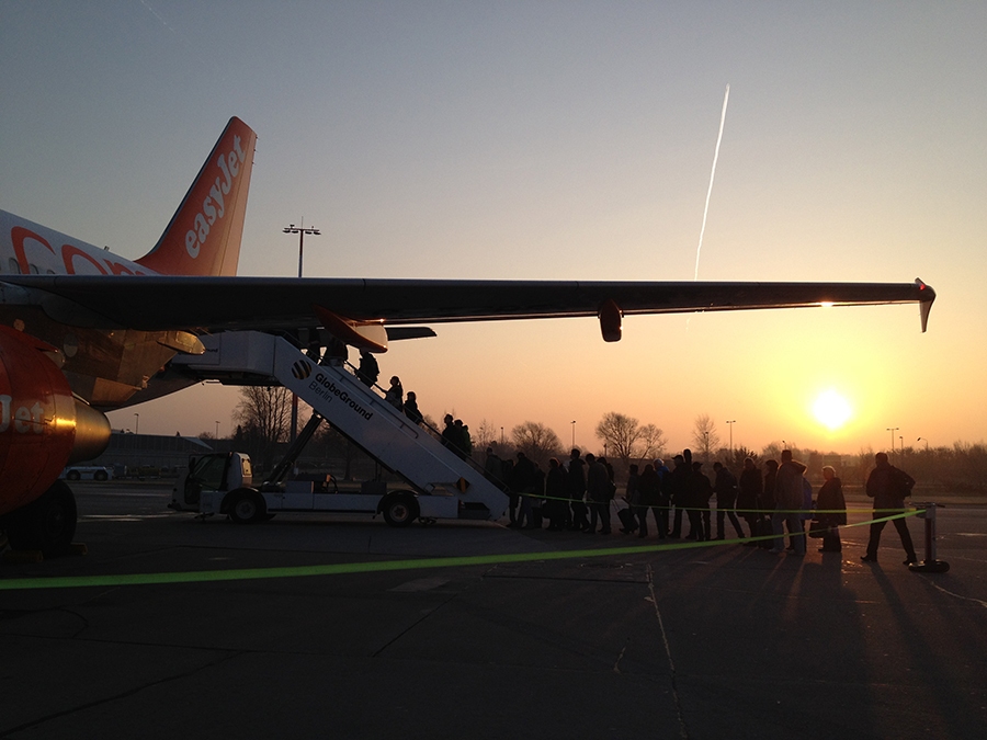 Early morning easyJet flight