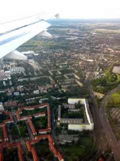 Berlin from above - through airplane window