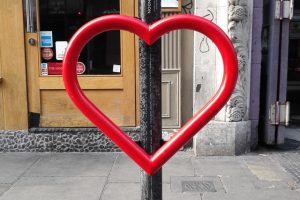 Heart street art design in London