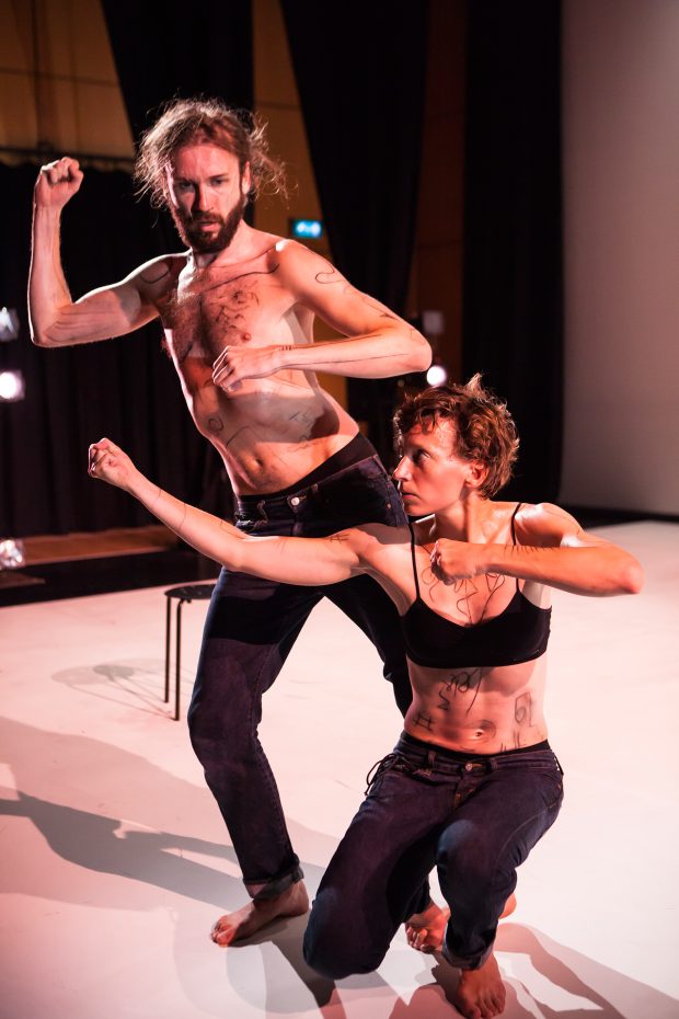 Tereza Ondrová and Peter Šavel in Boys Who Like to Play with Dolls (Photo by Maria Falconer)