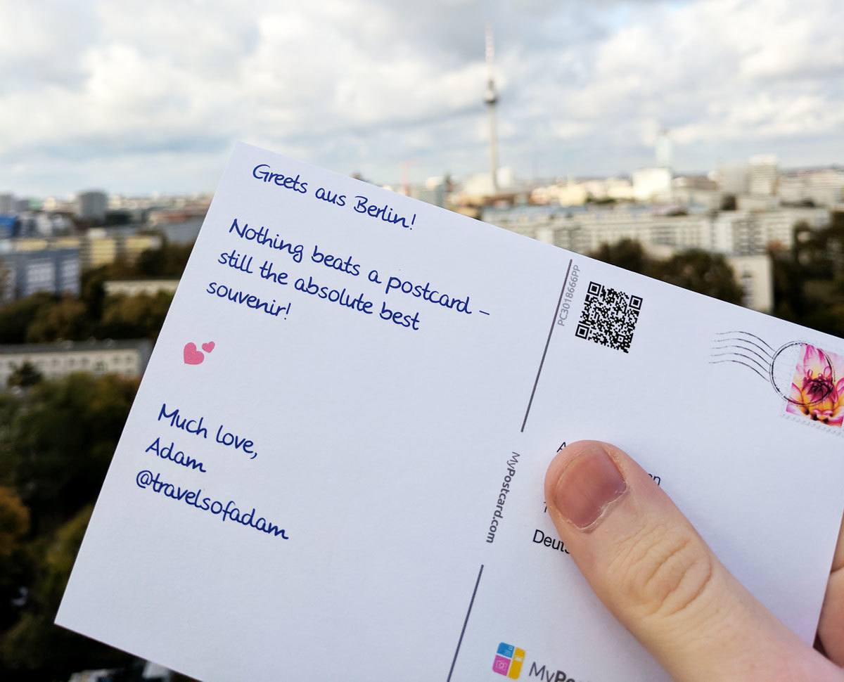 Postcard to colombia from berlin
