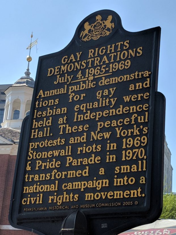 Gay Rights Demonstrations - US History Philadelphia Historical Marker