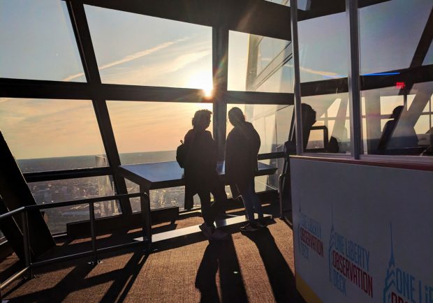 one liberty observation deck philly sunset