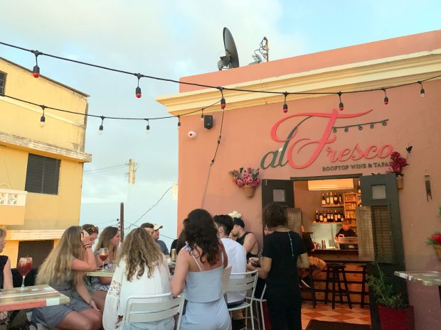 Rooftop bar in San Juan