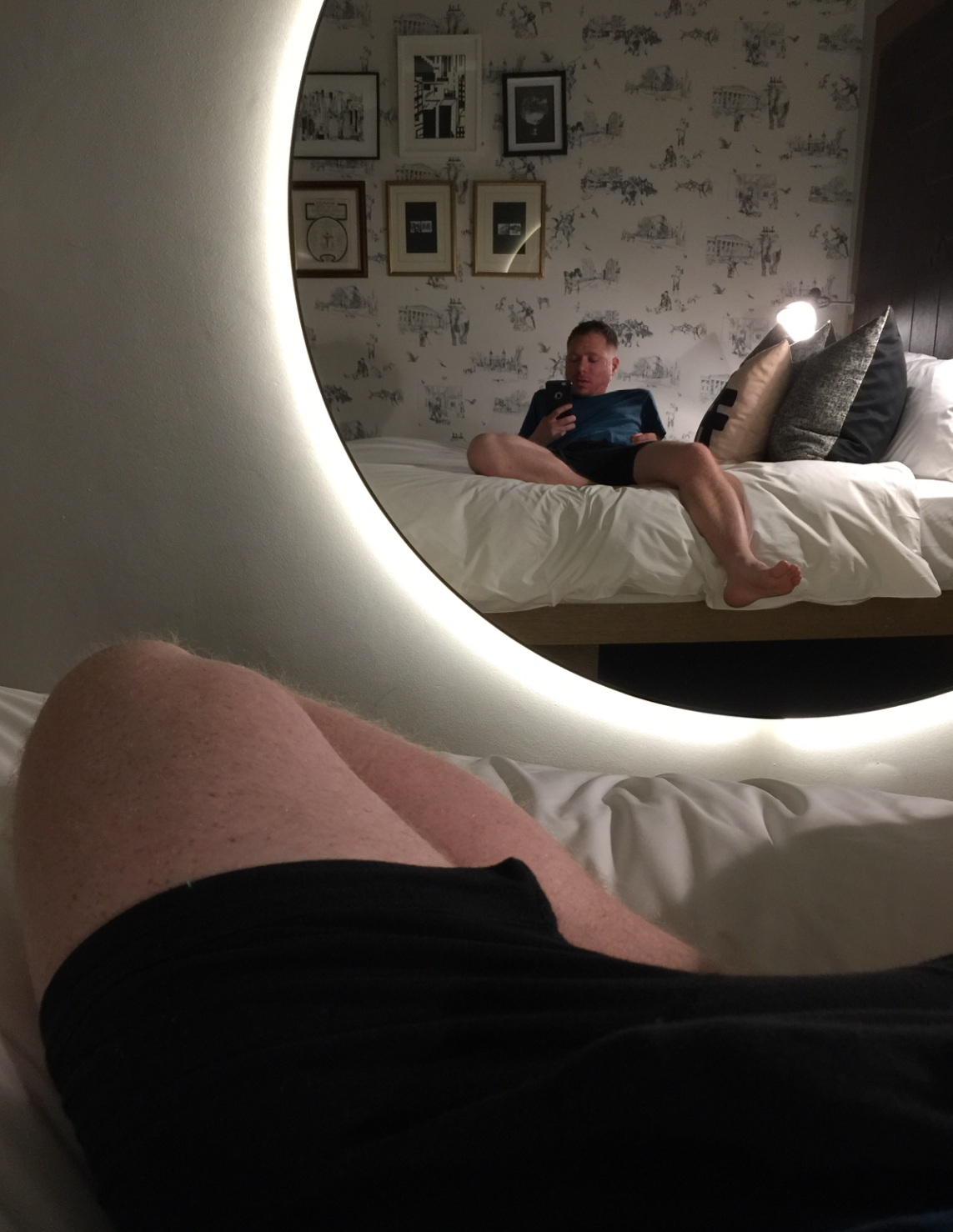 mirror selfie in a sexy hotel room